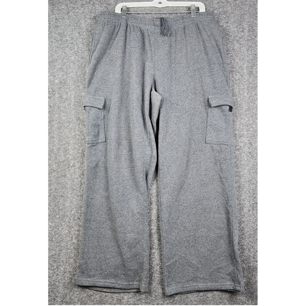 Zone Pro Cargo Sweatpants Mens 2XL Grey Fleece Relaxed Wide Leg Drawstring Pants